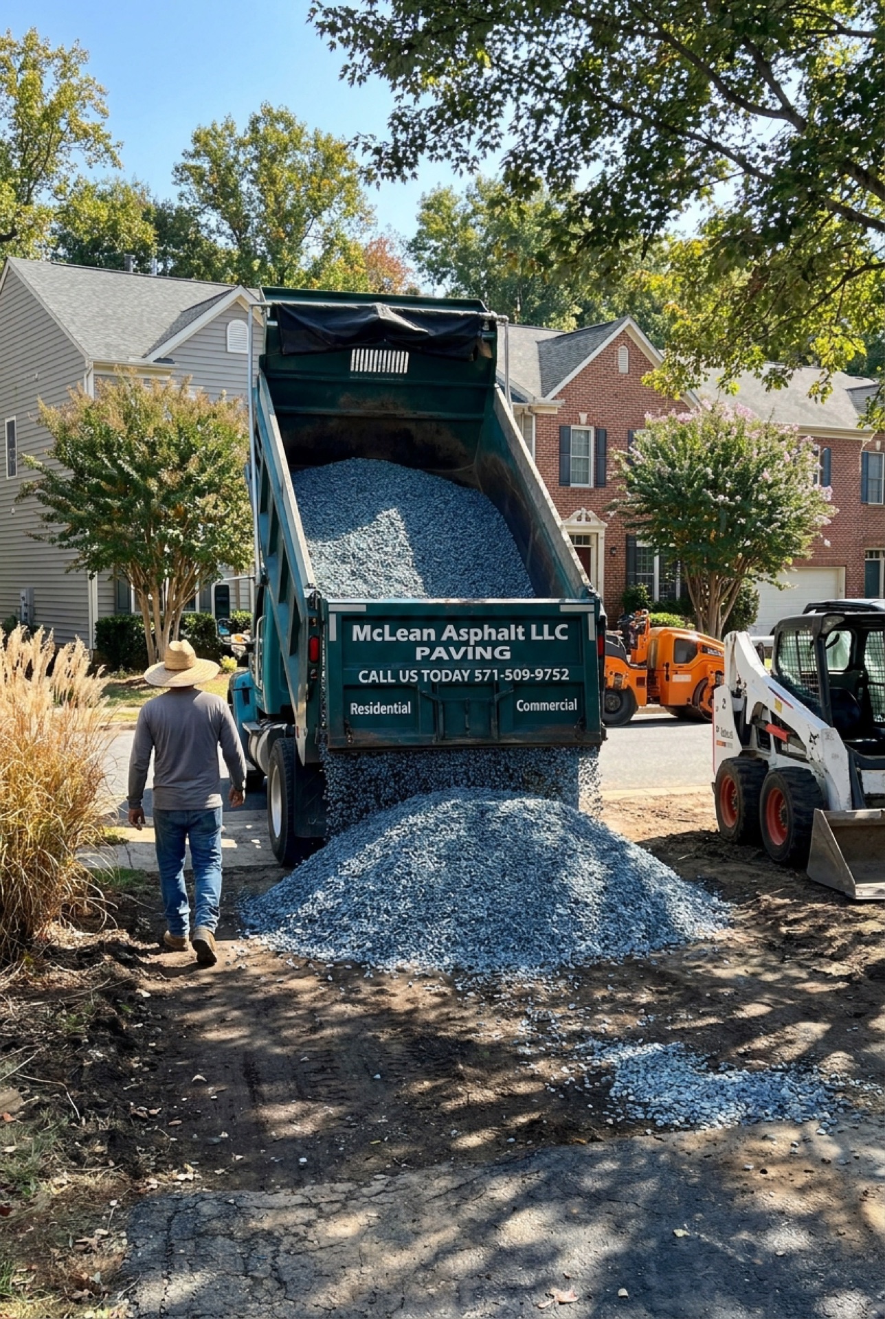 Material delivery for private road paving rural Loudoun County VA