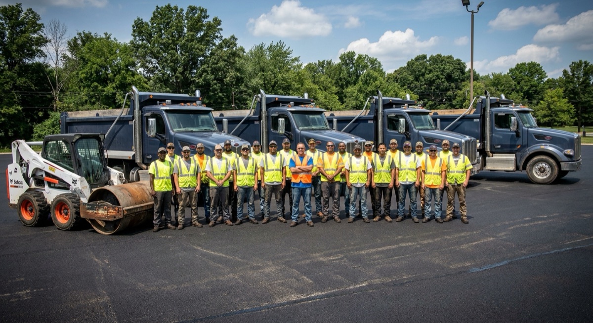 Asphalt paving crew working in Leesburg VA